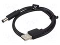 Cable; USB A plug,DC 5,5/2,5 plug; black; 0.5m; Core: Cu,tinned VENTION CEYBD