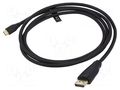 Adapter; DisplayPort plug,USB C plug; gold-plated; 1.5m; black VENTION CGYBG