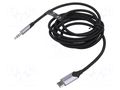Cable; Jack 3.5mm 3pin plug,both sides; 1.5m; black; textile VENTION BAWLG
