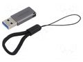 Adapter; USB 3.0,USB 3.1; USB A plug,USB C socket; 5Gbps; grey VENTION CDPH0
