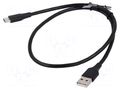 Cable; USB 2.0; USB A plug,USB C plug; nickel plated; 1.5m; black VENTION CTHBG