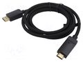 Cable; DisplayPort plug,HDMI plug; PVC; textile; 4K,UHD 2160p VENTION HFKBF