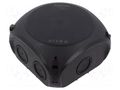 Enclosure: junction box; X: 130mm; Y: 130mm; Z: 77mm; IP66; black HENSEL HENSEL-DK-0600-B
