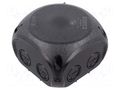 Enclosure: junction box; X: 93mm; Y: 93mm; Z: 62mm; IP66,IP67; black HENSEL HENSEL-KF-0202-B