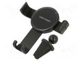Car holder; black; air vent; 4.7÷7.2"; Enclos.mat: ABS,silicone VENTION KCGB0