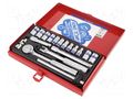 Wrench-set; 6-angles,8-angles,socket spanner; Mounting: 1/4" KING TONY KT-2518MR