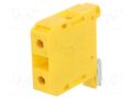 Splice terminal: rail; 101A; 690V; screw terminal; yellow; 4÷25mm2 POKÓJ ZG-G25/TS35-YE