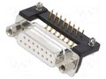Connector: D-Sub; PIN: 15; socket; female; THT; Plating: gold-plated Deltron AG DTS15SYC/2M64M3B6