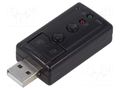 PC extension card: sound; stereo 7.1,USB 2.0; volume control SAVIO SAVAK-01