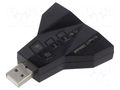 PC extension card: sound; stereo 7.1,USB 2.0; black; 30m SAVIO SAVAK-08