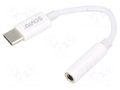 Cable; USB 3.1; Jack 3.5mm socket,USB C plug; 0.11m; white SAVIO SAVAK-51