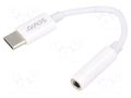 Cable; USB 3.1; Jack 3.5mm socket,USB C plug; 0.11m; white SAVIO SAVAK-52