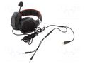 Headphones with microphone; black,red; Jack 3,5mm,USB A; 2.2m SAVIO SAVGH-FORGE