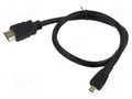Cable; HDMI plug,micro HDMI plug; Len: 0.5m; black; HDMI 1.4 SAVIO SAVKABELCL-149