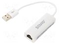 USB to Ethernet adapter; USB 2.0; PnP; white SAVIO SAVKABELCL-24