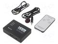 Switch; 3D,Full HD 1080p; black; Input: DC socket,HDMI socket x3 SAVIO SAVKABELCL-28