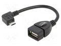 Cable; OTG,USB 2.0; USB A socket,USB B micro plug (angle) SAVIO SAVKABELCL-61