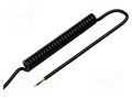 Wire: coiled; 3x0.15mm2; unshielded; PUR; black; 300V; 0.5m; 2m SIMECH SPT00053C