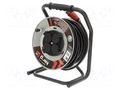 Extension lead; 3x2.5mm2; reel; Sockets: 4; rubber; black; 50m; 16A KERG KERG-W2425