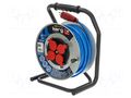 Extension lead; 3x1.5mm2; reel; Sockets: 4; PUR; blue; 50m; 16A KERG KERG-W2371