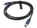 Cable; USB 2.0; USB B plug,USB C plug; nickel plated; 1.5m; black VENTION CQUBG