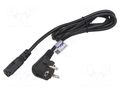 Cable; 3x1mm2; CEE 7/7 (E/F) plug,IEC C15 female,SCHUKO plug AKYGA AK-UP-08