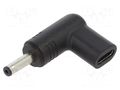 Adapter; USB C socket,DC 4,0/1,35 plug; black; angular; 100W; 5A AKYGA AK-ND-C15