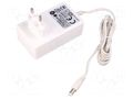 Power supply: switching; mains,plug-in; 12VDC; 3A; 36W; 87.41% POS POSC12300A-H-WH