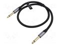 Cable; Jack 6,3mm 2pin plug,both sides; 3m; Plating: gold-plated VENTION BASHI