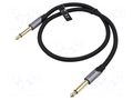 Cable; Jack 6,3mm 2pin plug,both sides; 3m; Plating: gold-plated VENTION BASHI