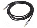 Cable; Jack 3,5mm 4pin plug,both sides; 2m; Plating: gold-plated VENTION BAQHH