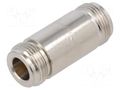Adapter; N female,both sides; Insulation: PTFE; 50Ω; brass; 11GHz AMPHENOL RF 082-101-RFX