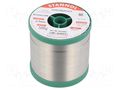 Tin; lead free; Sn96,5Ag3Cu0,5; 0.7mm; 500g; reel; 2.5% STANNOL SN955K605/0.7/0.5