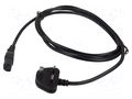 Cable; 3x1mm2; BS 1363 (G) plug,IEC C13 female; PVC; 2.5m; black Qualtek Electronics 370001-E01