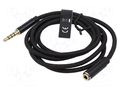 Cable; Jack 3.5mm 4pin socket,Jack 3,5mm 4pin plug; 1m; black VENTION BHCBF