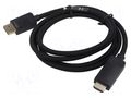 Cable; DisplayPort plug,HDMI plug; PVC; textile; 4K,UHD 2160p VENTION HFKBG