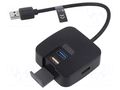 Hub USB; USB A socket x4,USB A plug; USB 2.0,USB 3.0; PnP; black VENTION CHABB