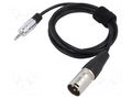 Cable; Jack 3.5mm 3pin plug,XLR male 3pin; 1.5m; black; 0.08mm2 TASKER TAS-TK055