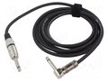 Cable; Jack 6,3mm 2pin plug,Jack 6.3mm 2pin angled plug; 3m TASKER TAS-TK113