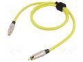 Cable; RCA socket,RCA plug; 1m; Plating: gold-plated; yellow TASKER TAS-TK511PSF-G