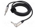 Cable; Jack 6,3mm 2pin plug,Jack 6.3mm 2pin angled plug; 9m TASKER TAS-NK119