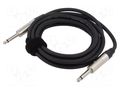 Cable; Jack 6,3mm 2pin plug,both sides; 12m; black; Øcable: 6mm TASKER TAS-NK1312