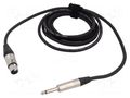 Cable; Jack 6,3mm 2pin plug,XLR female 3pin; 3m; black; PVC TASKER TAS-NK223