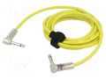 Cable; Jack 6.3mm 2pin angled plug,both sides; 3m; yellow TASKER TAS-TK113PSF-G