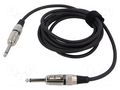 Cable; Jack 6,3mm 2pin plug,both sides; 9m; black; 0.25mm2 TASKER TAS-TK139