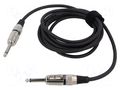 Cable; Jack 6,3mm 2pin plug,both sides; 3m; black; 0.25mm2 TASKER TAS-TK133