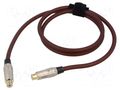 Cable; RCA socket,both sides; 1m; Plating: gold-plated; brown TASKER TAS-TK521PSF-TB