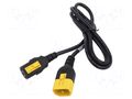 Cable; 3x0.75mm2; IEC C13 female,IEC C14 male; PVC; 1.5m; black SCHURTER 3-100-356