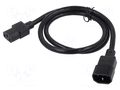 Cable; 3x1mm2; 3x17AWG; IEC C13 female,IEC C14 male; PVC; 2.5m Qualtek Electronics 319004-T01