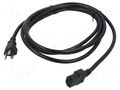 Cable; 3x18AWG; IEC C13 female,NEMA 5-15 (B) plug; PVC; 2.3m Qualtek Electronics 312021-01